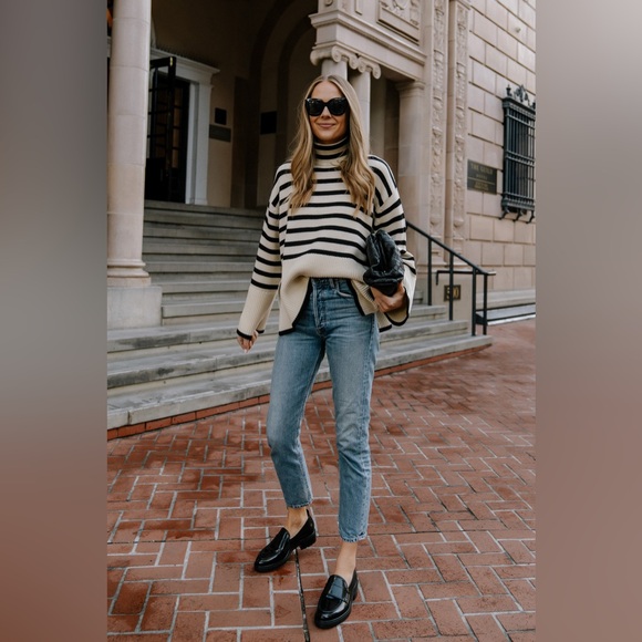 Toteme Sweaters - TOTEME Striped wool-blend turtleneck sweater $570 SZ S